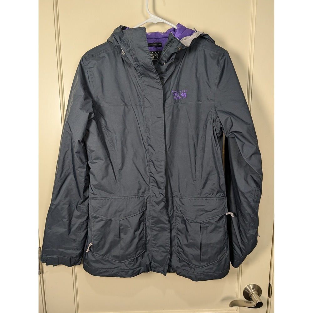 Mountain Hardwear Dry.Q Thermal.Q Insulated Hooded Parka Jacket Grey Purple M